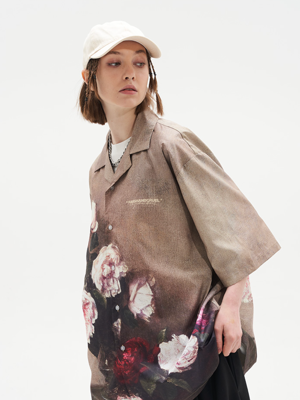 Harsh and Cruel Vintage Floral Oil Painting Cuban Shirt