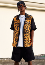 MEDM Tiger Pattern Coconut Tree Short Sleeved Shirt