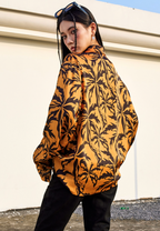 MEDM Tiger Pattern Coconut Tree Long Sleeved Shirt