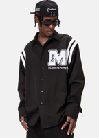 MEDM Lapel Striped Long Sleeves Shirt
