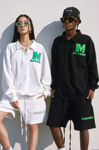 MEDM Waffle Half Zipper Polo Shirt