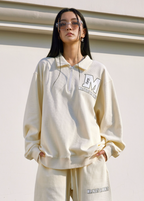MEDM Waffle Half Zipper Polo Shirt