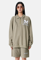 MEDM Waffle Half Zipper Polo Shirt