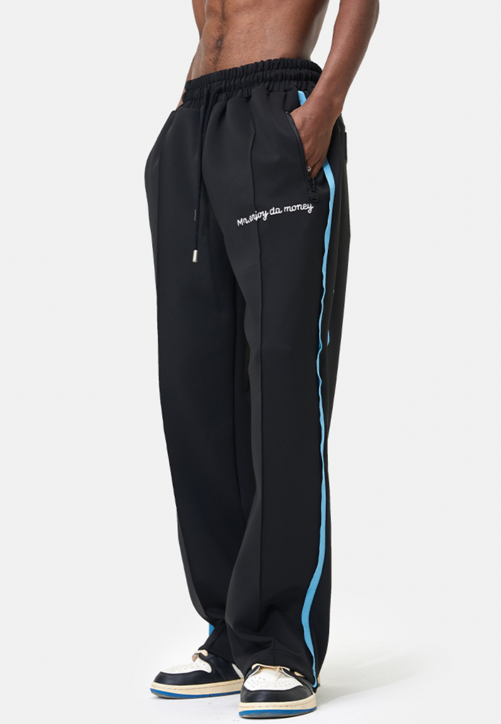 MEDM Color Matching Wide Leg Track Pants