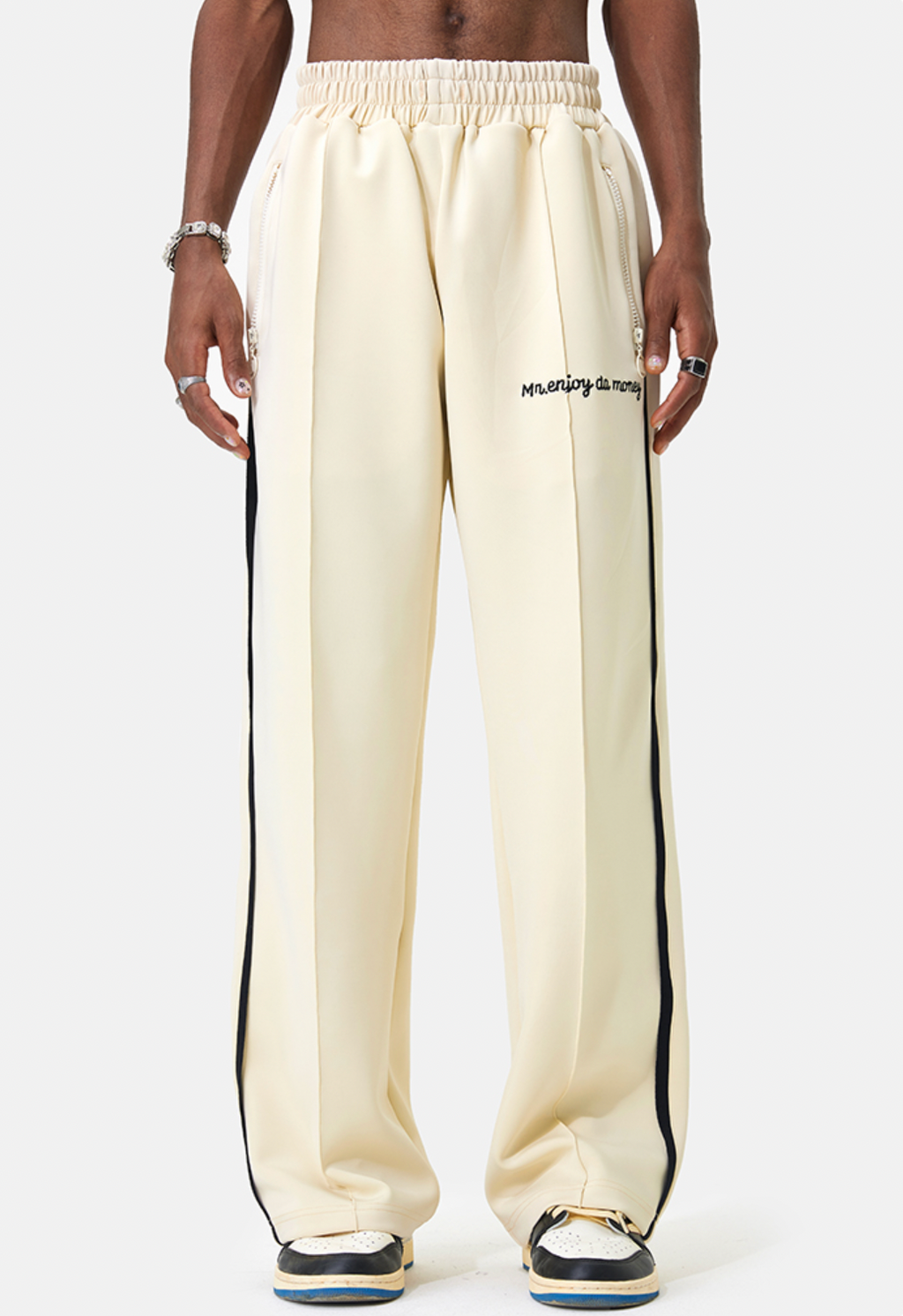 MEDM Color Matching Wide Leg Track Pants