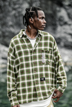 PRBLMS Plaid Patch Pocket  Long Sleeved Shirt