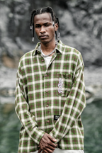 PRBLMS Plaid Patch Pocket  Long Sleeved Shirt