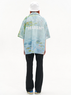 Harsh and Cruel Monet Sunset Landscape Oil Painting Printed Shirt