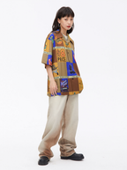 Retro Printing Short Sleeved Shirt