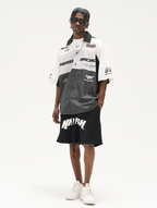 Harsh and Cruel Color Blocking Handwritten Lapel F1 Racing Suit Shirt