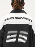 Harsh and Cruel Color Blocking Handwritten Lapel F1 Racing Suit Shirt