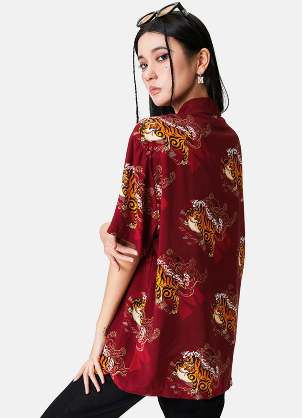 MEDM Tiger Full Printed Short Sleeved Hawaiian Shirt