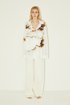 EMPTY REFERENCE Gray And White Ash Long Sleeve Shirt
