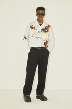 EMPTY REFERENCE Gray And White Ash Long Sleeve Shirt