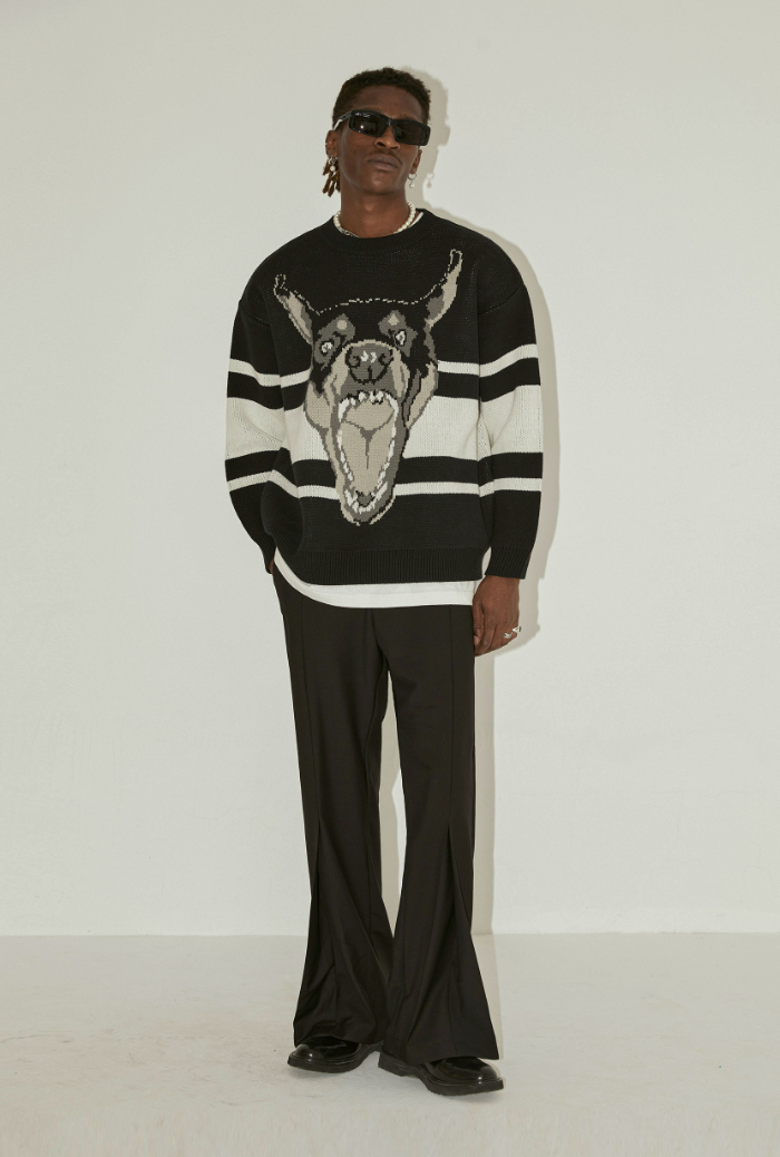 EMPTY REFERENCE Doberman Knit Sweater