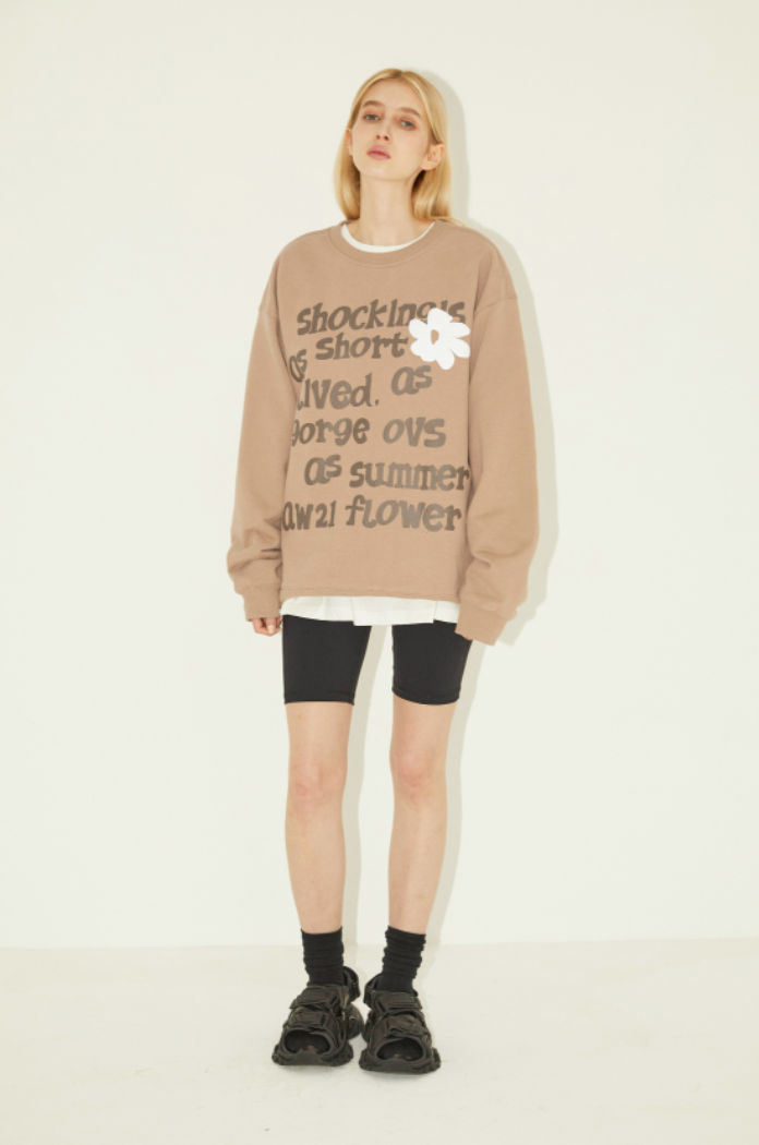 EMPTY REFERENCE Floral Letter Sweater