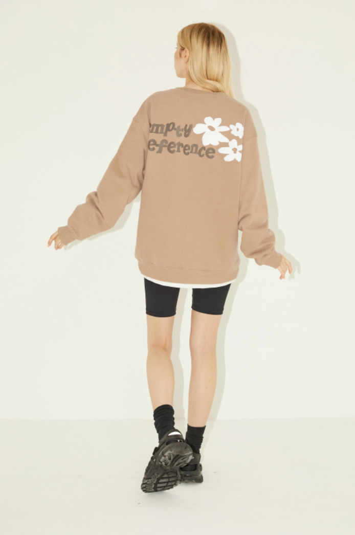 EMPTY REFERENCE Floral Letter Sweater