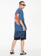 F2CE Removable Letters Leather Embroidery Shorts