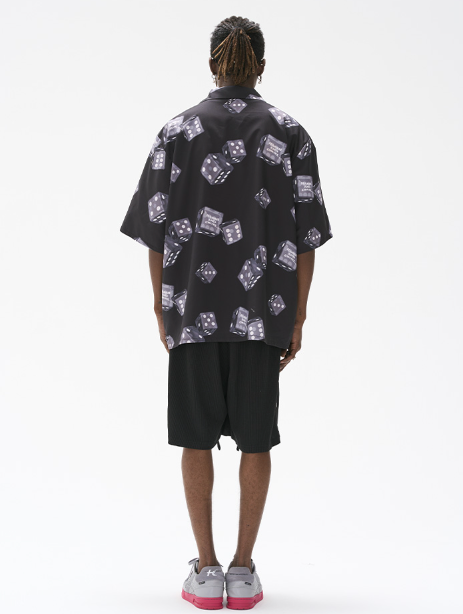 Harsh and Cruel 3D Dice Print Cuban Shirt