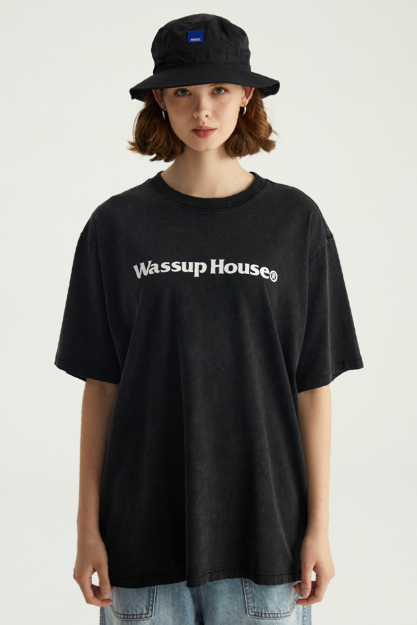 Wassup Basic Large Logo Print Tee