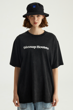 Wassup Basic Large Logo Print Tee