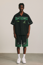 ANTIDOTE Nylon Patchwork Lapel Shirt