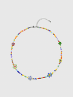 AWE Glazed Flower Beaded Necklace