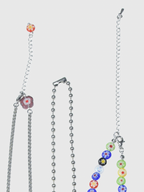 AWE Three Layered Colored Glazed Flower Beaded Necklace