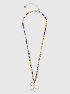 AWE Beaded Sunflower Smiley Necklace