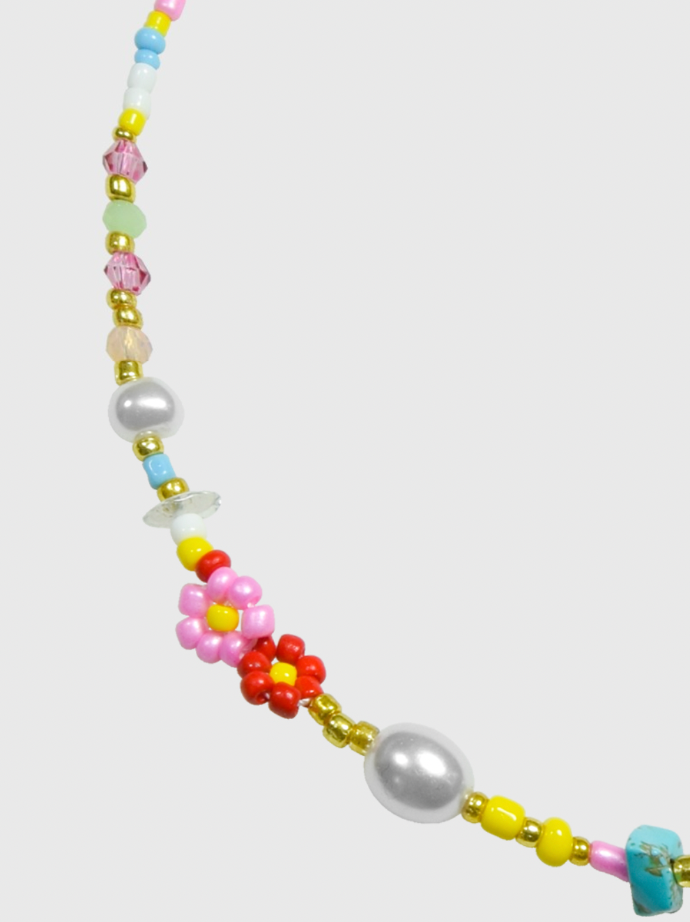 AWE Flower Pearl Beaded Necklace