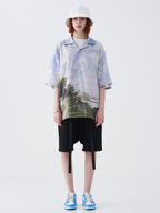 Harsh and Cruel Monet Oil Painting Logo Cuban Shirt