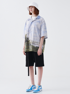 Harsh and Cruel Monet Oil Painting Logo Cuban Shirt