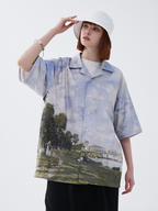 Harsh and Cruel Monet Oil Painting Logo Cuban Shirt