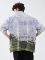 Harsh and Cruel Monet Oil Painting Logo Cuban Shirt