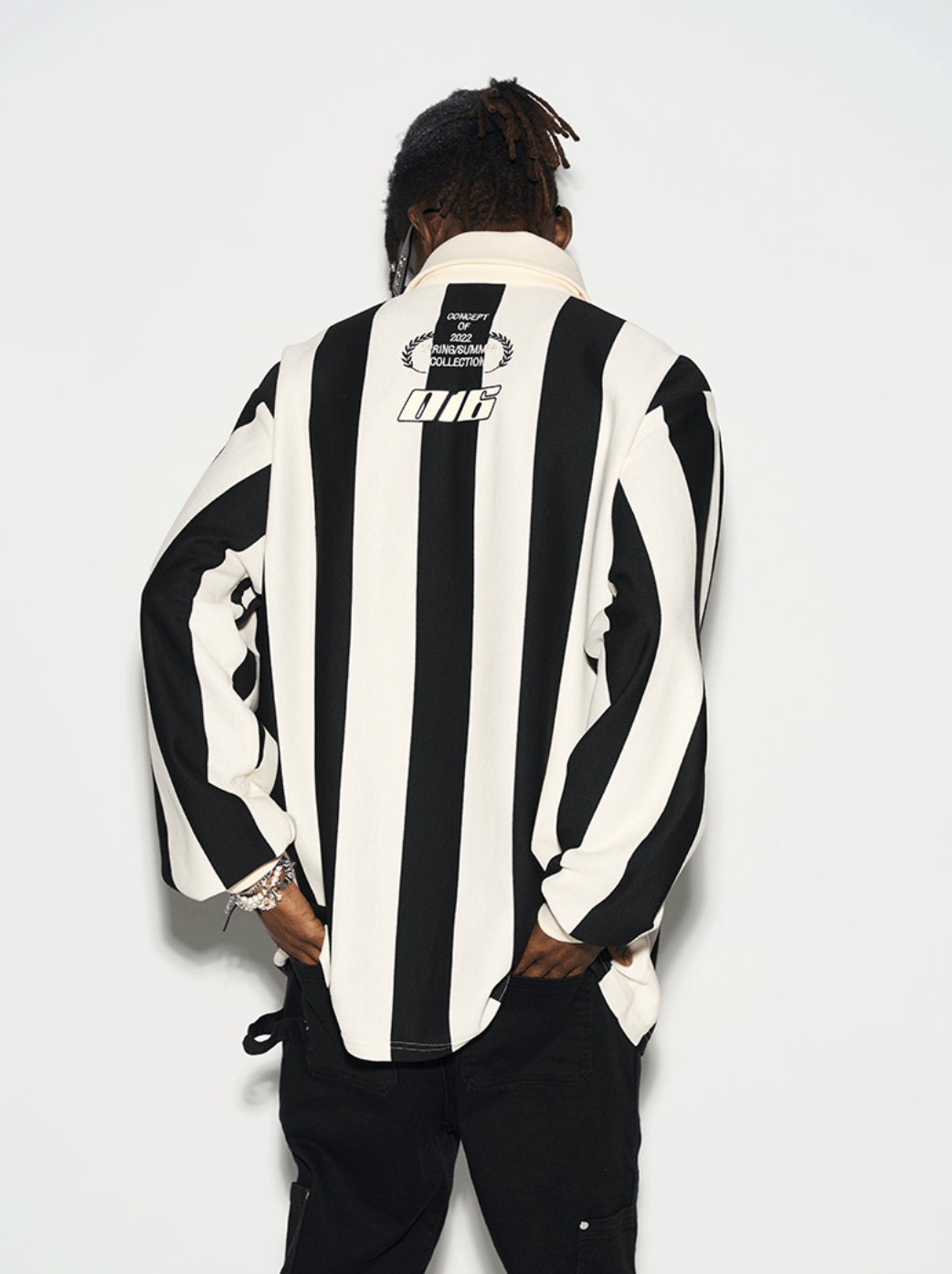 Harsh and Cruel Striped Logo L/S Jersey Shirt