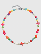 AWE Colorful Beaded Cross Necklace