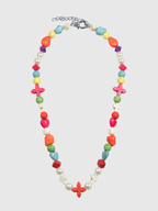 AWE Colorful Beaded Cross Necklace