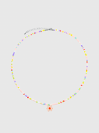 AWE Candy Color Beaded Flower Necklace