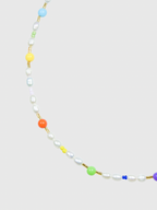AWE Colorful Beads Pearl Flower Necklace