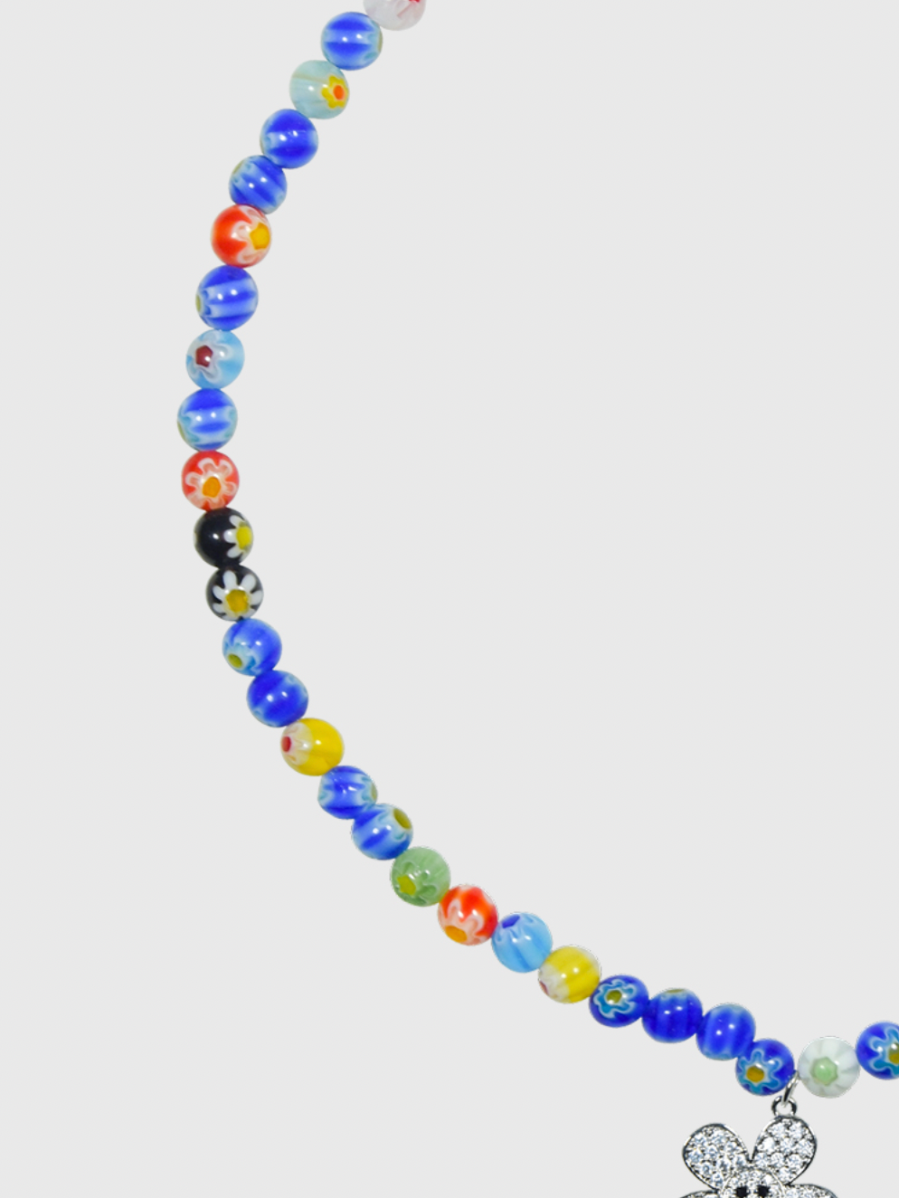 AWE Round Bead Sunflower Smiley Necklace