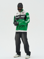 Harsh and Cruel Colorful Lapel F1 Racing Suit Faux Leather Jacket