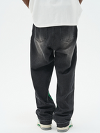 Harsh and Cruel Embroidered Logo Loose Washed Denim