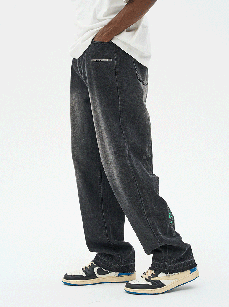 Harsh and Cruel Crosses Printed Denim