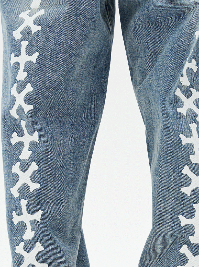 Harsh and Cruel Crosses Printed Denim