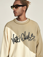 VOTE Spliced Raw Edge Sweatshirt