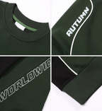 ANTIDOTE Print Patchwork Racing Sweatshirt