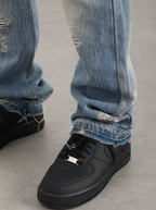 F3F Select Washed And Worn Out Hole Flared Jeans