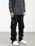 F3F Select Washed Old Multi Pocket Patchwork Work Pants
