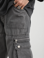 F3F Select Washed Old Multi Pocket Patchwork Work Pants