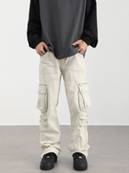 F3F Select Washed Old Multi Pocket Patchwork Work Pants